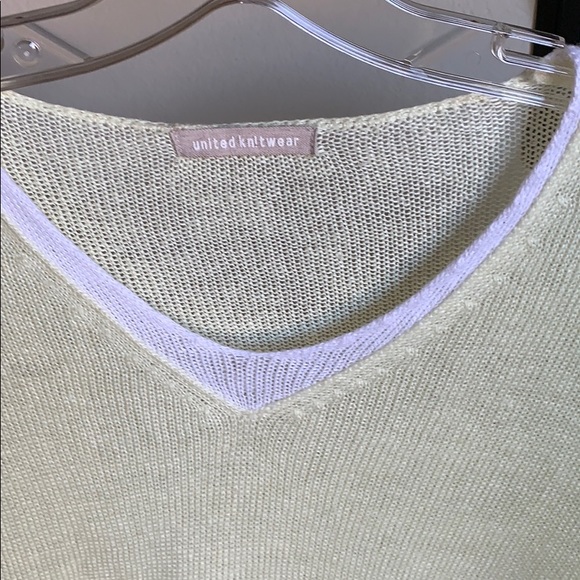 Two layered linen top in lemon and white - Picture 2 of 2